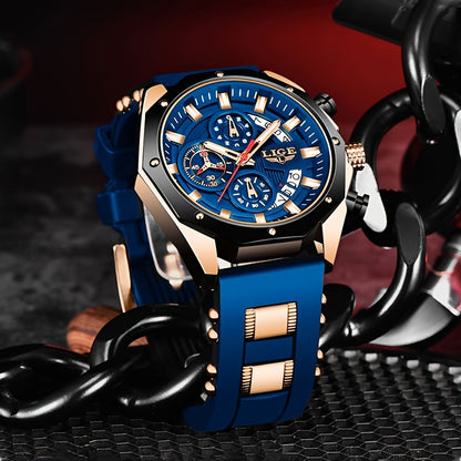LIGE Luxury Sport Chronograph Watch