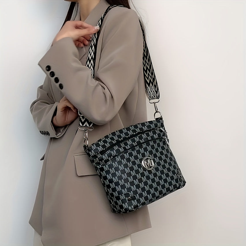 ELEGANT MONOGRAMMED FAUX LEATHER TOTE