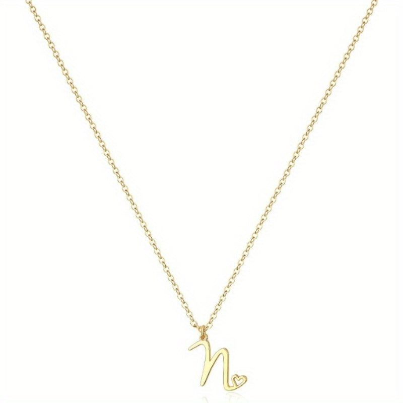 GOLDEN INTERLOCKING INITIAL PENDANT NECKLACE