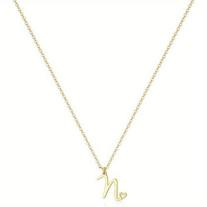 GOLDEN INTERLOCKING INITIAL PENDANT NECKLACE