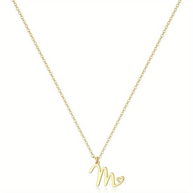 GOLDEN INTERLOCKING INITIAL PENDANT NECKLACE