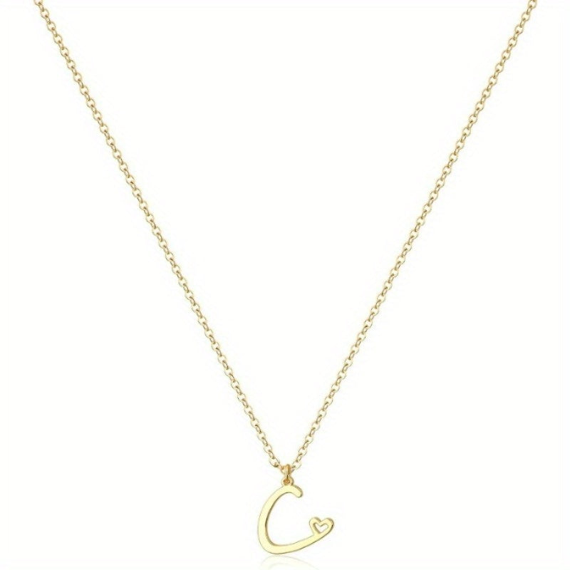 GOLDEN INTERLOCKING INITIAL PENDANT NECKLACE