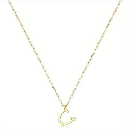 GOLDEN INTERLOCKING INITIAL PENDANT NECKLACE