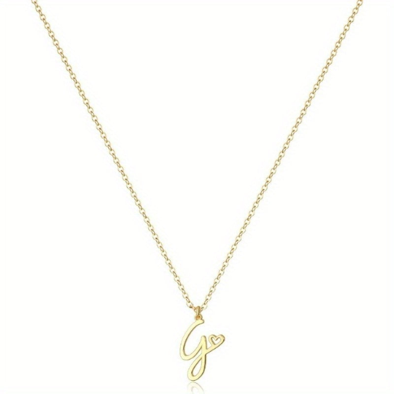 GOLDEN INTERLOCKING INITIAL PENDANT NECKLACE
