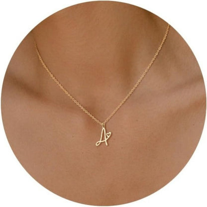 GOLDEN INTERLOCKING INITIAL PENDANT NECKLACE