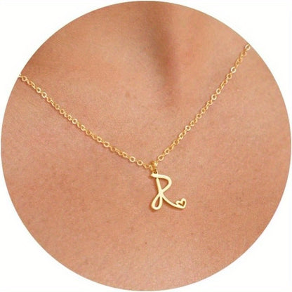 GOLDEN INTERLOCKING INITIAL PENDANT NECKLACE