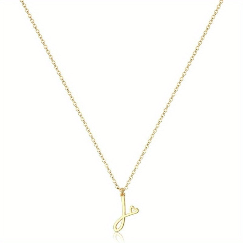 GOLDEN INTERLOCKING INITIAL PENDANT NECKLACE