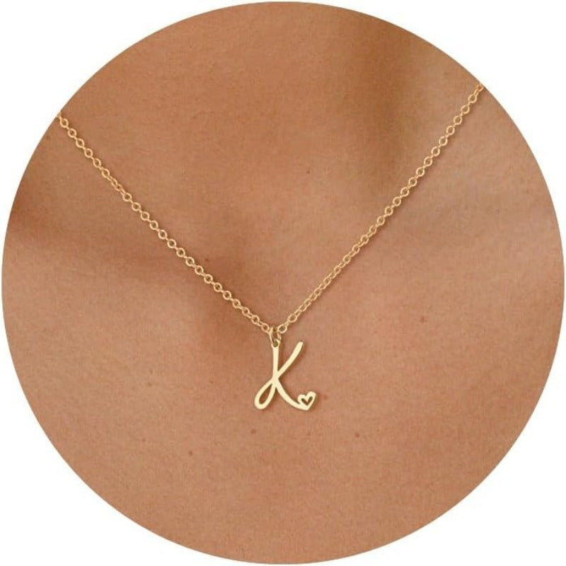 GOLDEN INTERLOCKING INITIAL PENDANT NECKLACE