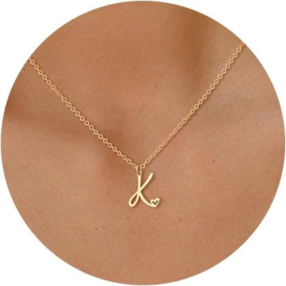 GOLDEN INTERLOCKING INITIAL PENDANT NECKLACE