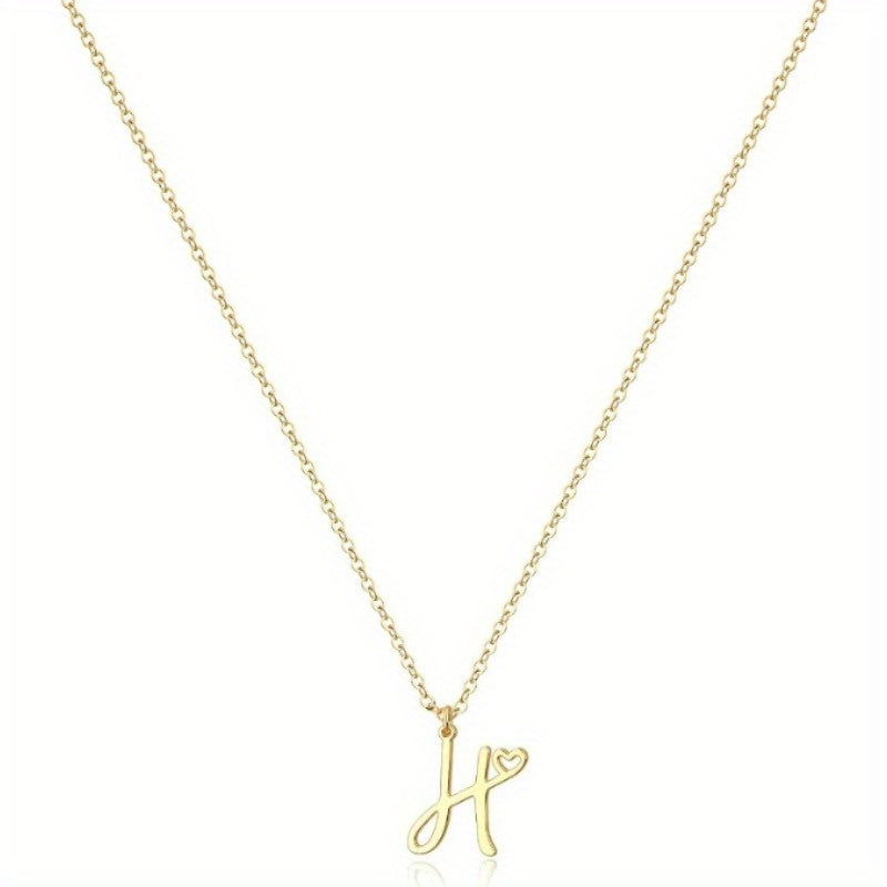 GOLDEN INTERLOCKING INITIAL PENDANT NECKLACE