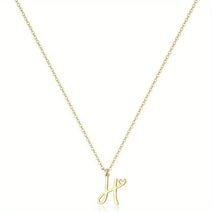 GOLDEN INTERLOCKING INITIAL PENDANT NECKLACE