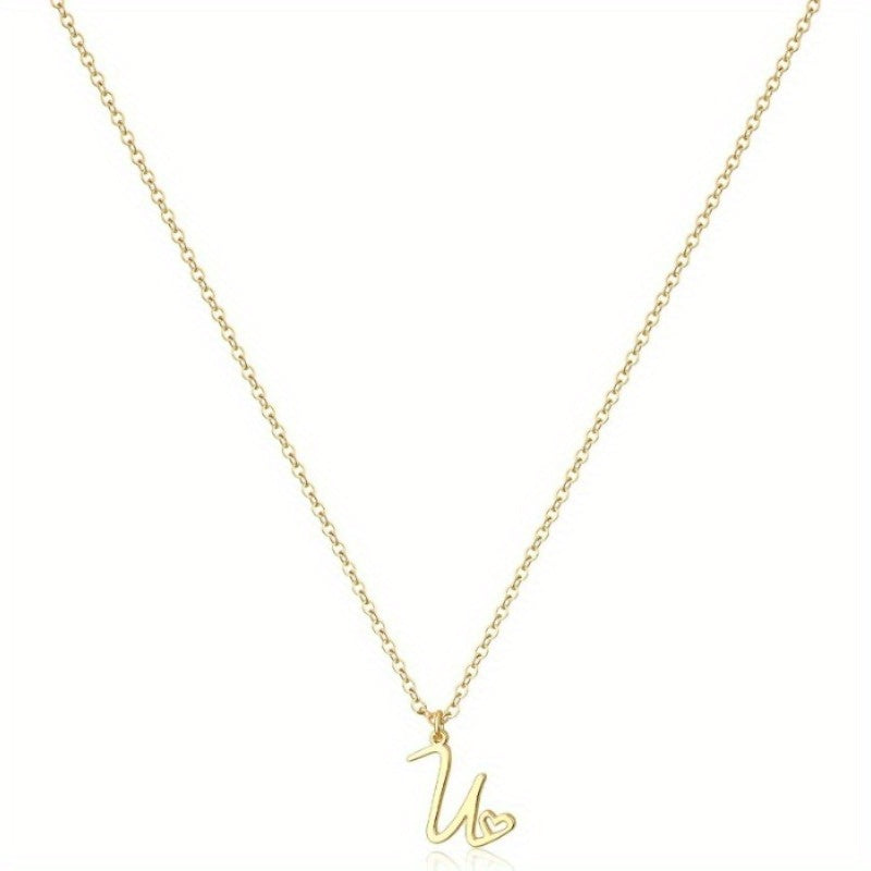 GOLDEN INTERLOCKING INITIAL PENDANT NECKLACE