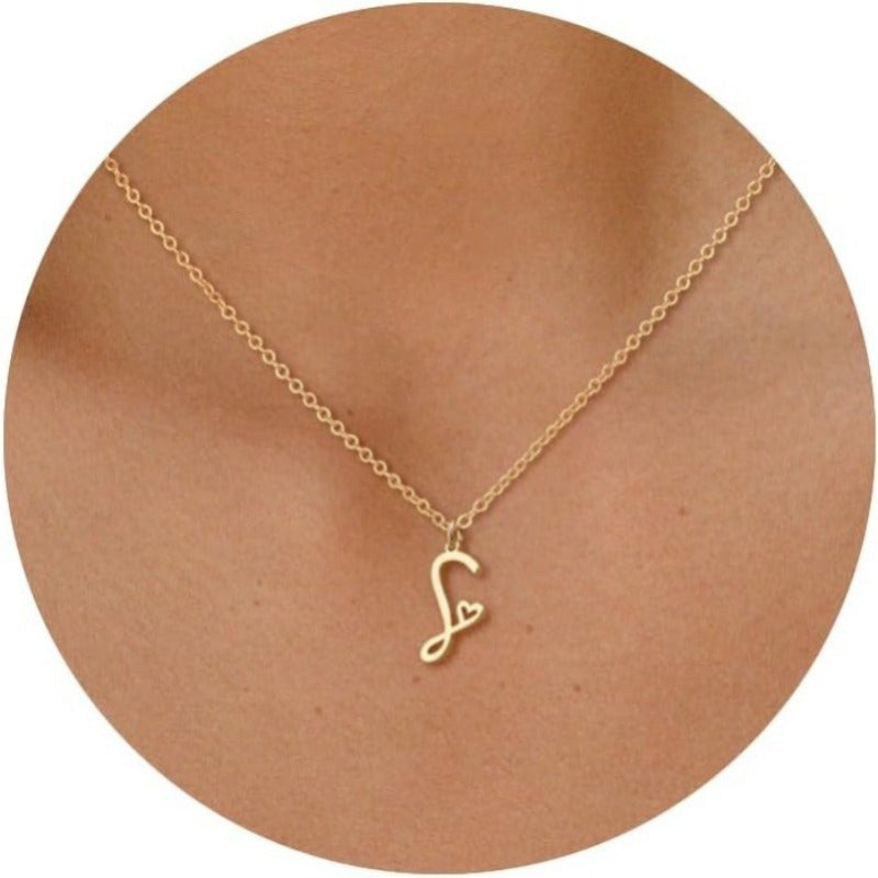 GOLDEN INTERLOCKING INITIAL PENDANT NECKLACE