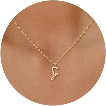 GOLDEN INTERLOCKING INITIAL PENDANT NECKLACE