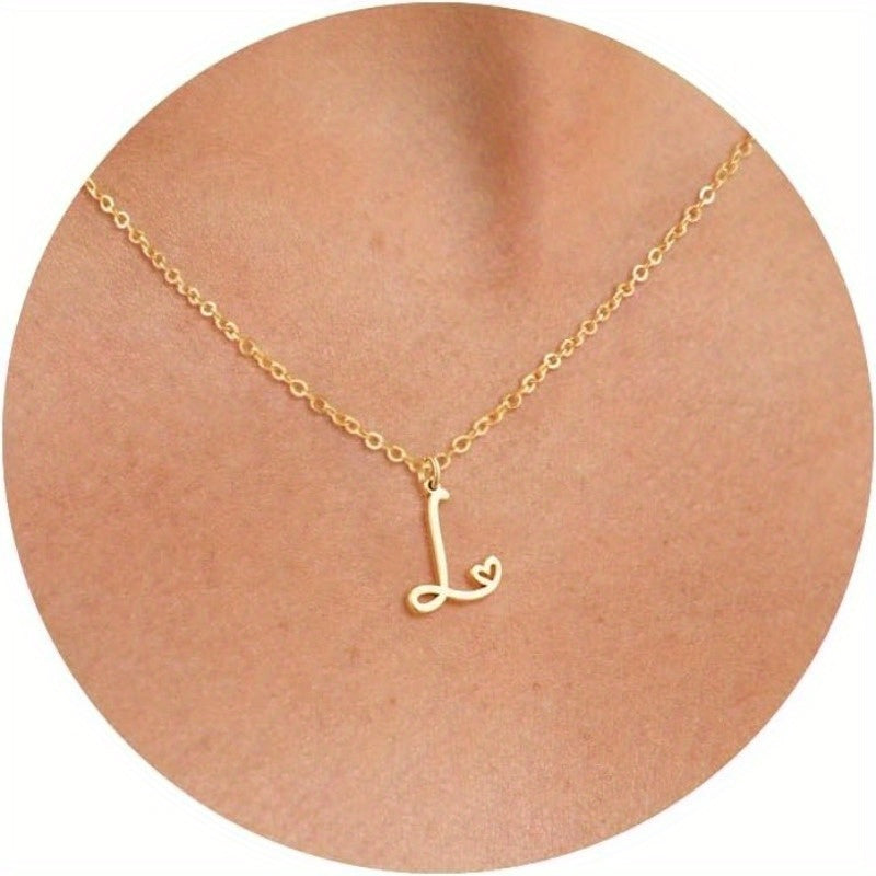 GOLDEN INTERLOCKING INITIAL PENDANT NECKLACE