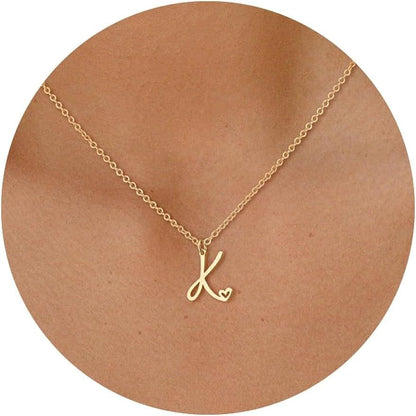 GOLDEN INTERLOCKING INITIAL PENDANT NECKLACE
