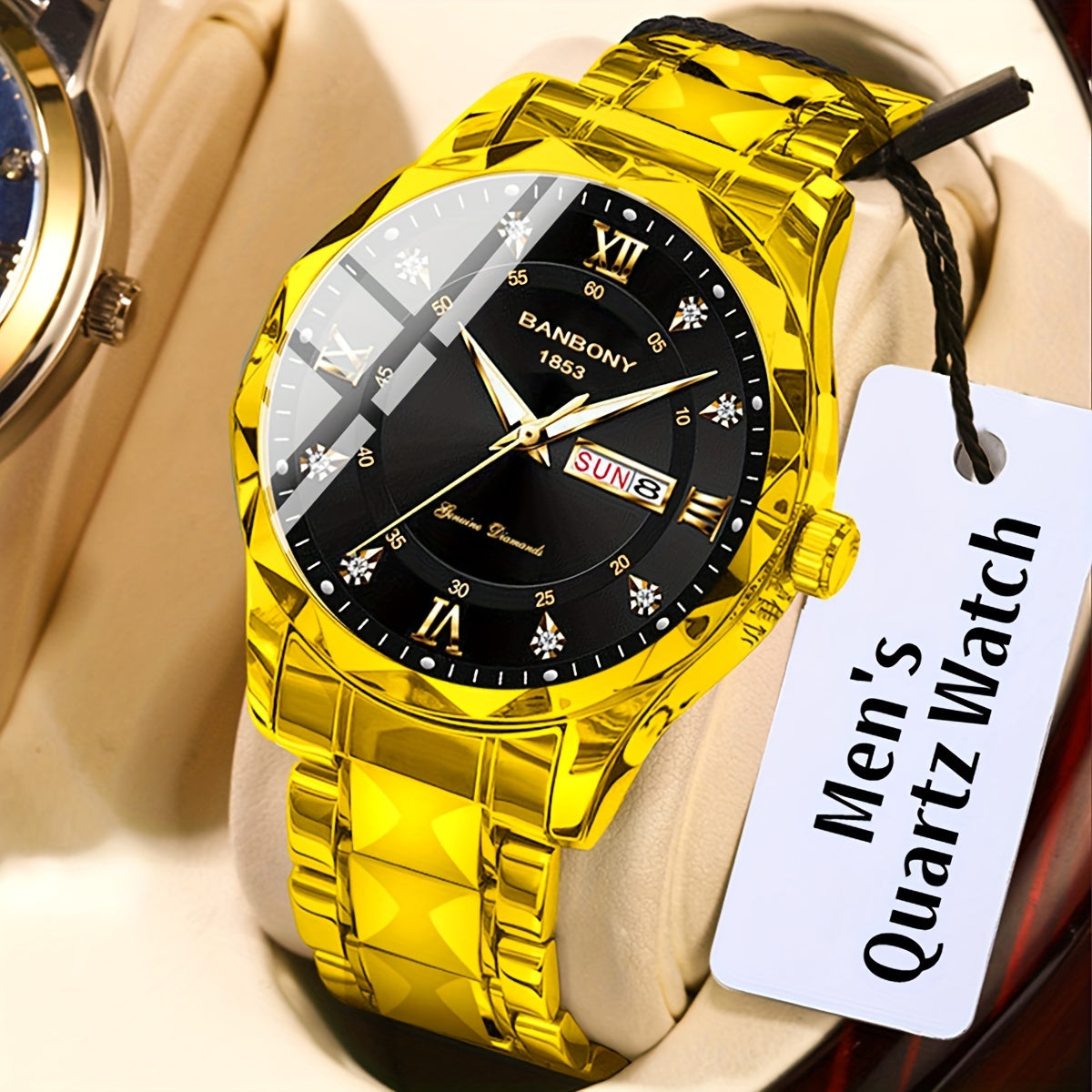 Luxury Stainless Steel Roman Numeral Quartz Watch