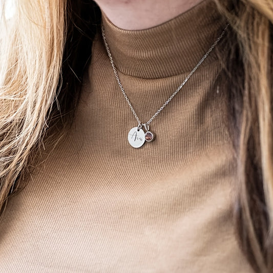 CUSTOMIZED NAME NECKLACE WITH BIRTHSTONE