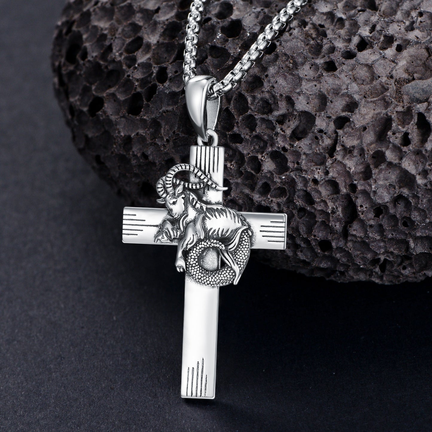 ZODIAC CROSS NECKLACE 925 STERLING SILVER