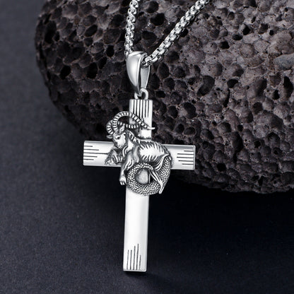 ZODIAC CROSS NECKLACE 925 STERLING SILVER