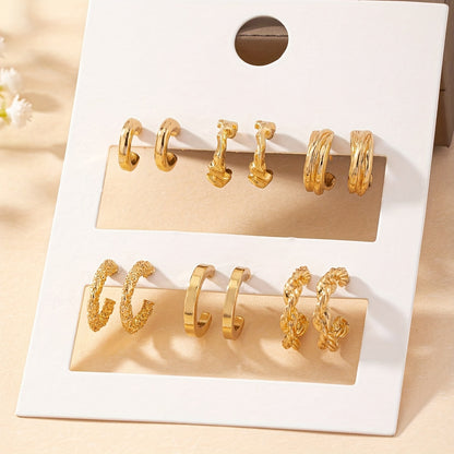 Simple Zinc Alloy Hoop Earrings