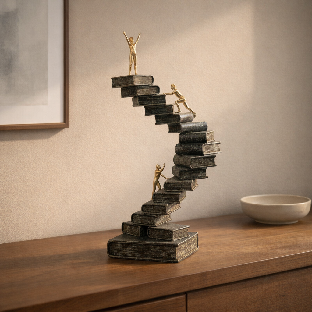 Modern Book Stairs Statue Knowledge Ascent