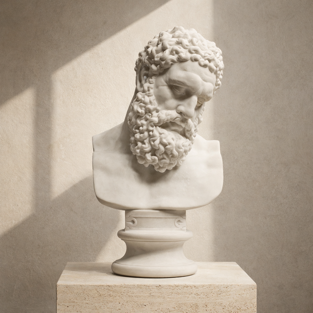 Roman Mythology Hercules Bust Statue Minimalist Decor