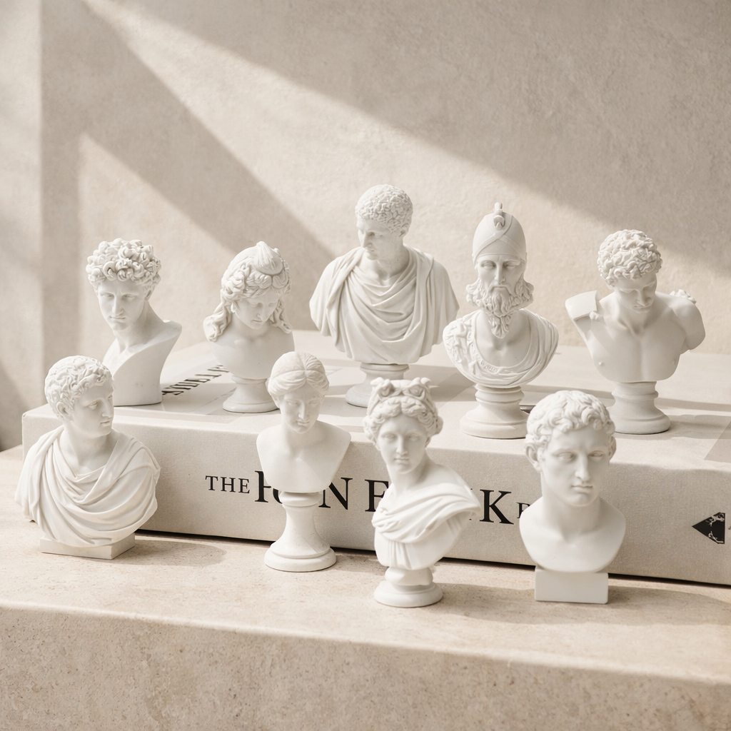 Greek Mythology Mini Bust Collection White