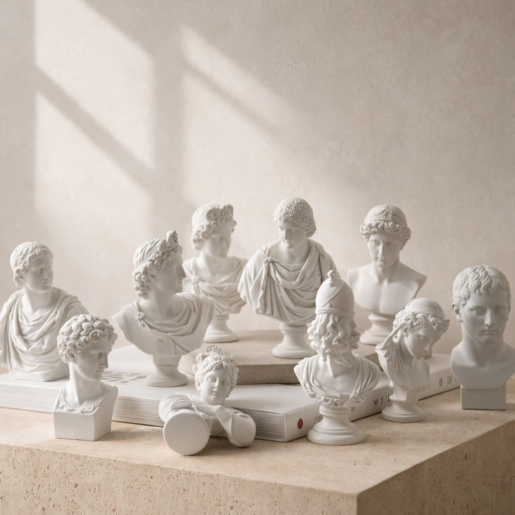 Greek Mythology Mini Bust Collection White
