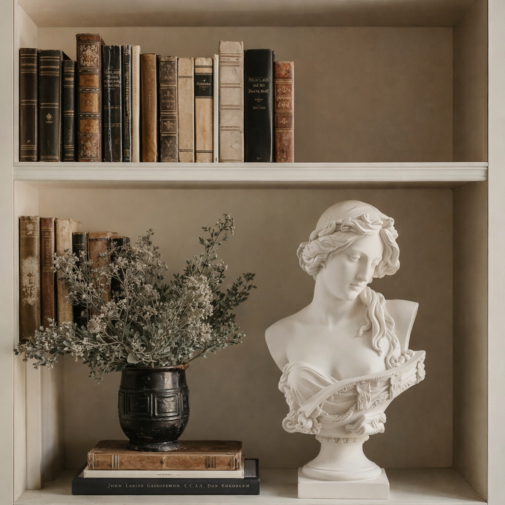 Modern Venus Bust Artistic White Silhouette