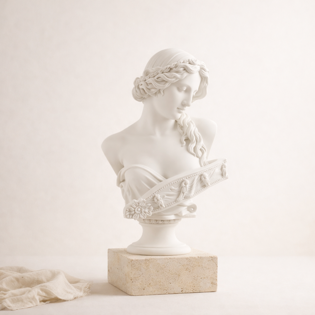Modern Venus Bust Artistic White Silhouette