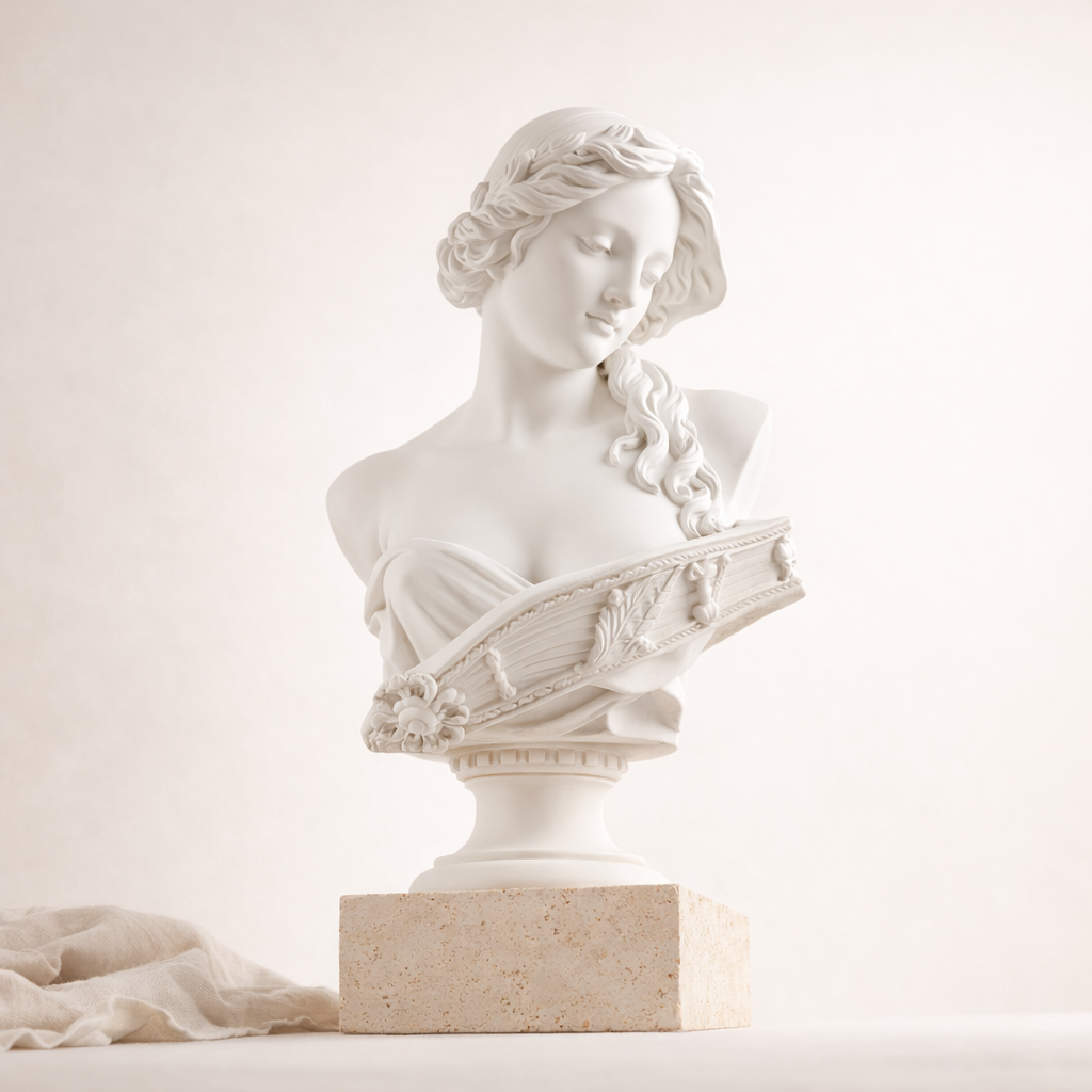 Modern Venus Bust Artistic White Silhouette
