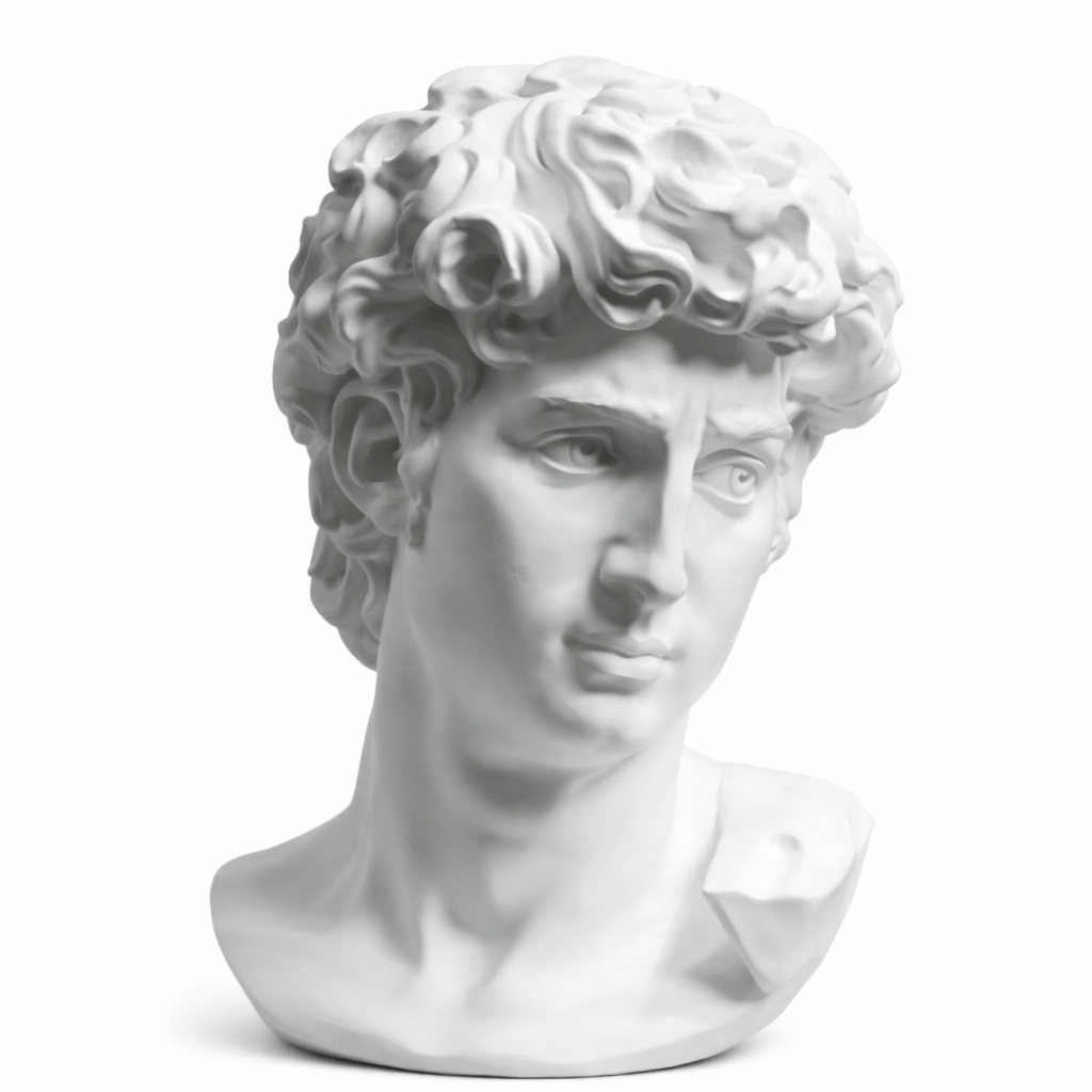 White David Bust Classical Sculpture