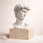 White David Bust Classical Sculpture