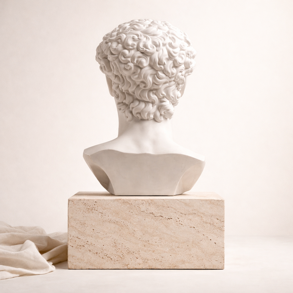 White David Bust Classical Sculpture