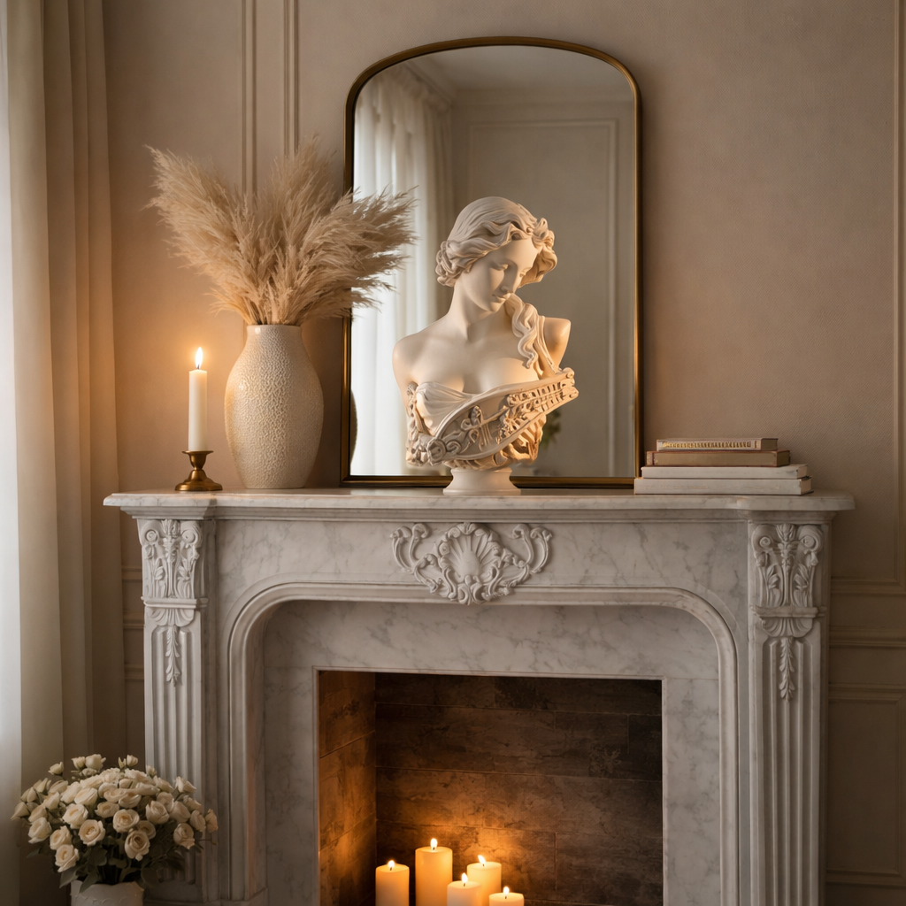 Modern Venus Bust Artistic White Silhouette