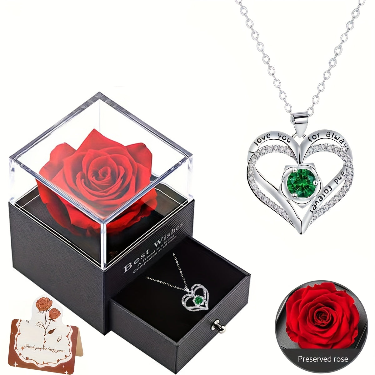 Eternal Rose Gift Box with Pendant Necklace