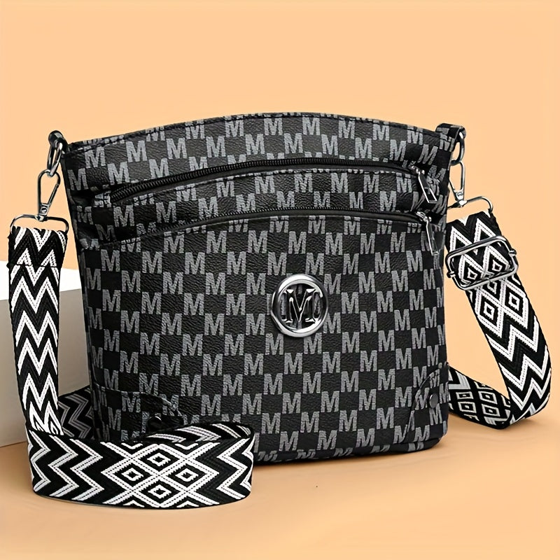 ELEGANT MONOGRAMMED FAUX LEATHER TOTE