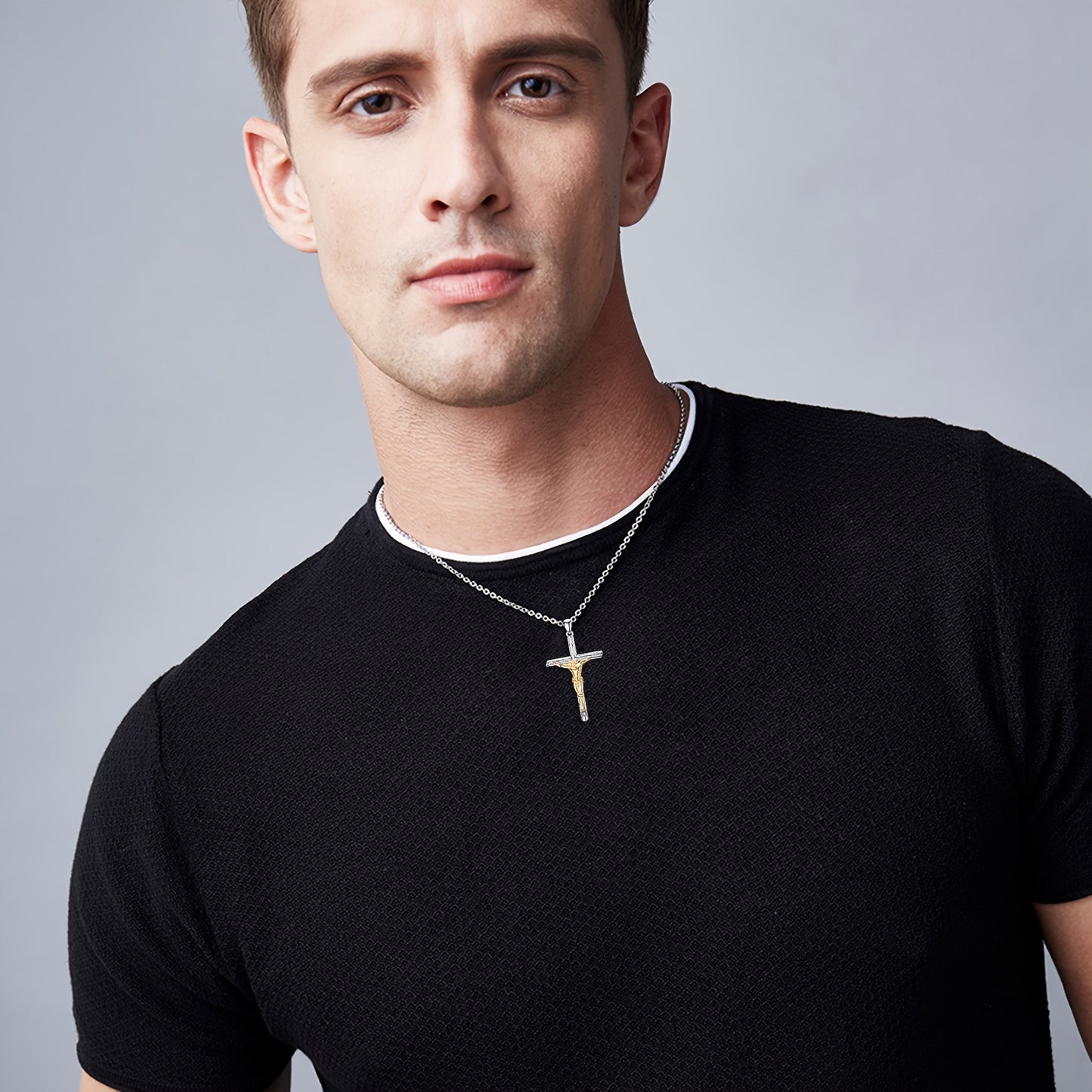 JESUS CROSS NECKLACE 925 STERLING SILVER