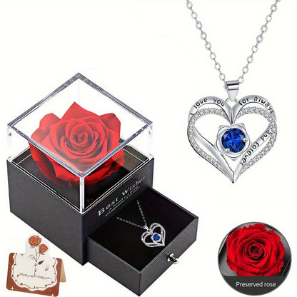 Eternal Rose Gift Box with Pendant Necklace