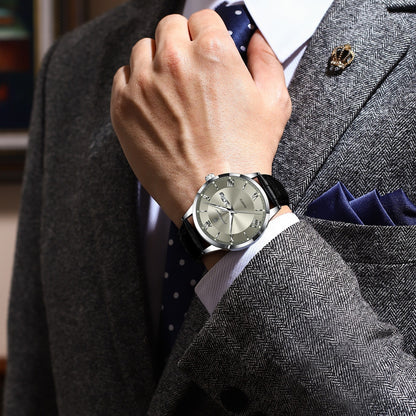 POEDAGAR MEN'S LEATHER WATCH