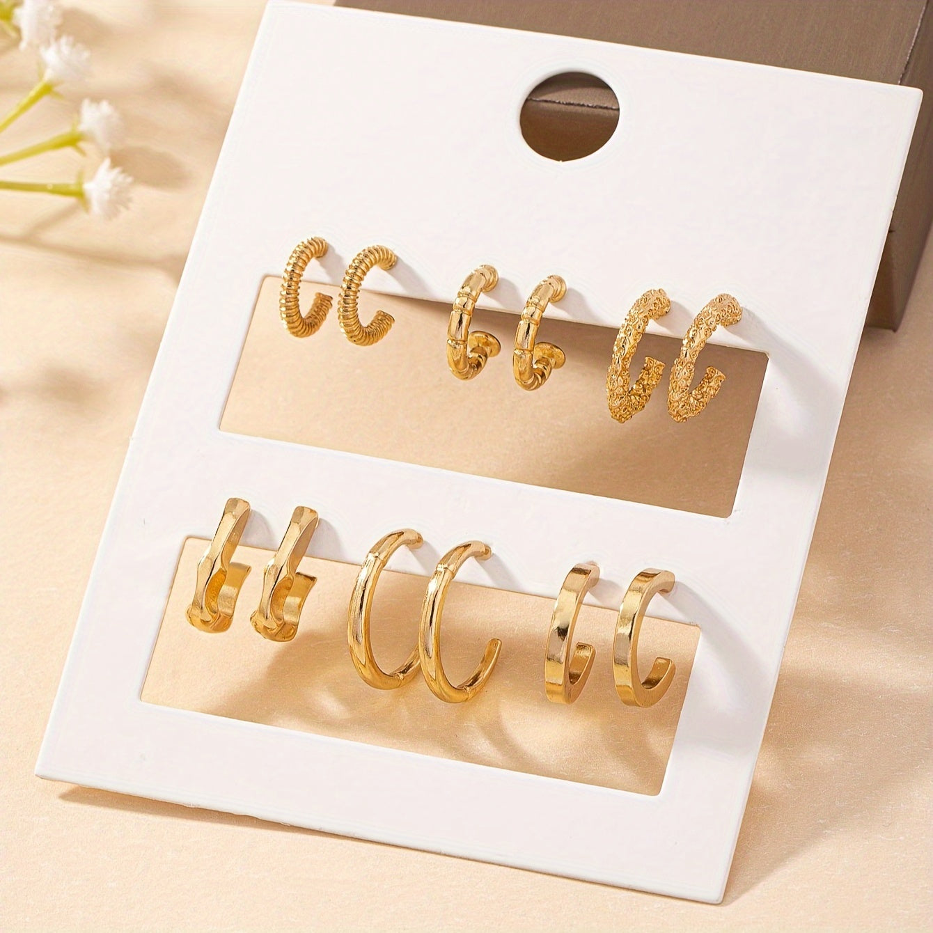 Simple Zinc Alloy Hoop Earrings