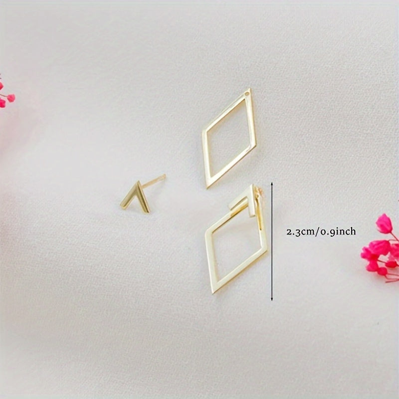 Boho Geometric Cutout Gold Stud Earrings