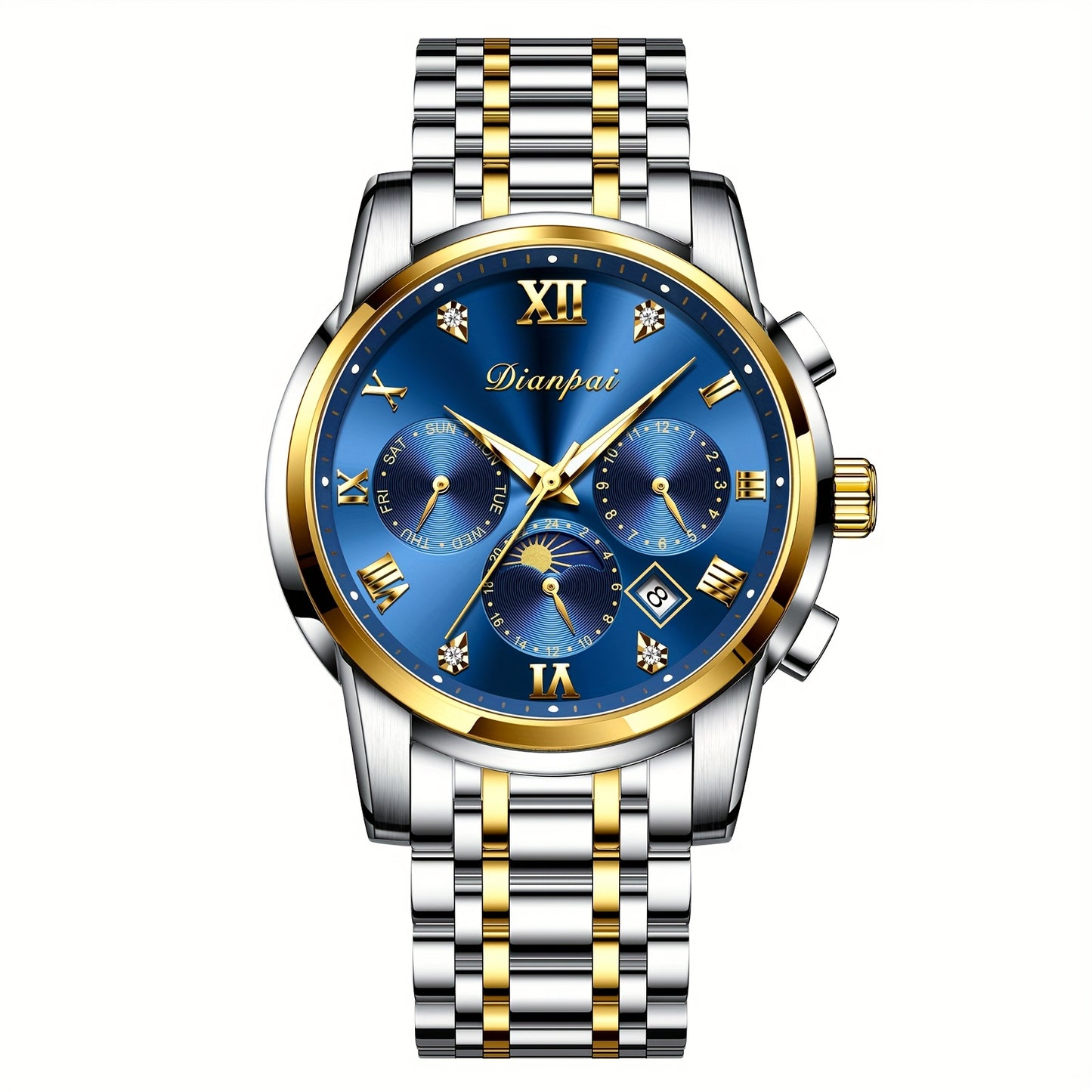 Men’s Automatic Blue Dial Moon Phase Watch
