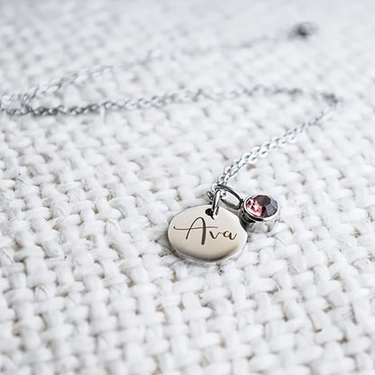 CUSTOMIZED NAME NECKLACE WITH BIRTHSTONE