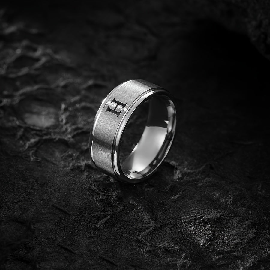 STAINLESS LETTER RING