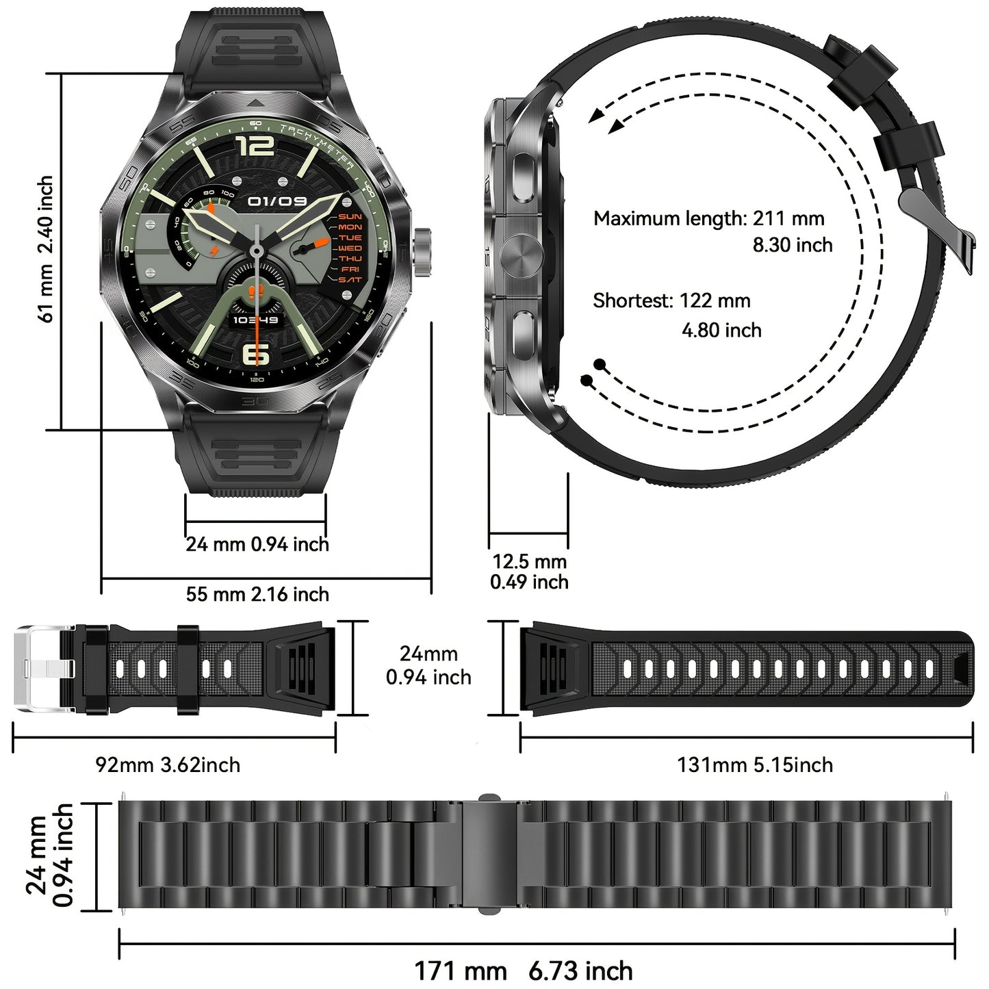 1.75" HD Smartwatch with Bluetooth Calling