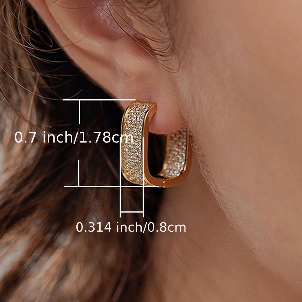 Luxury CZ Paved Gold Hoop Earrings