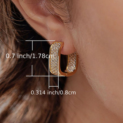 Luxury CZ Paved Gold Hoop Earrings