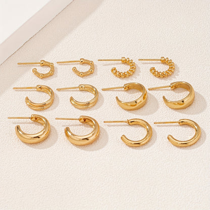 Simple Zinc Alloy Hoop Earrings